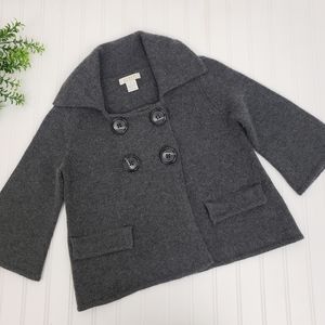 Kenar Cashmere Cardigan Sweater Swing Jacket Gray size Small Career Wear